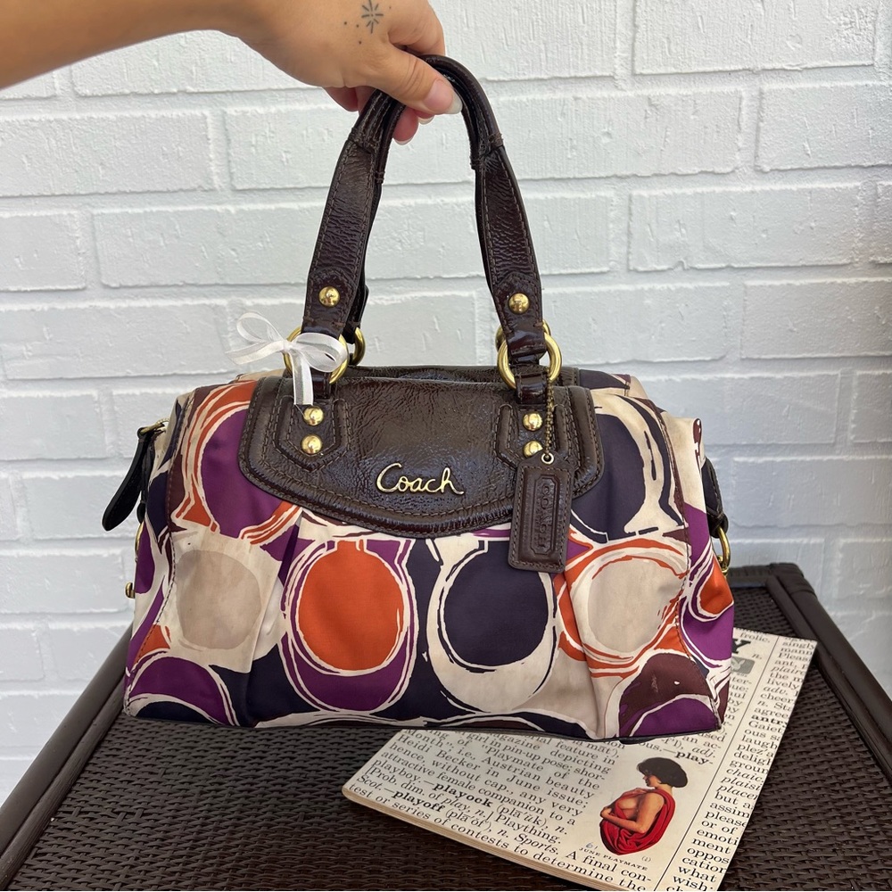 Y2K Coach Ashley Scarf Print Satchel Shoulder Bag 🤎